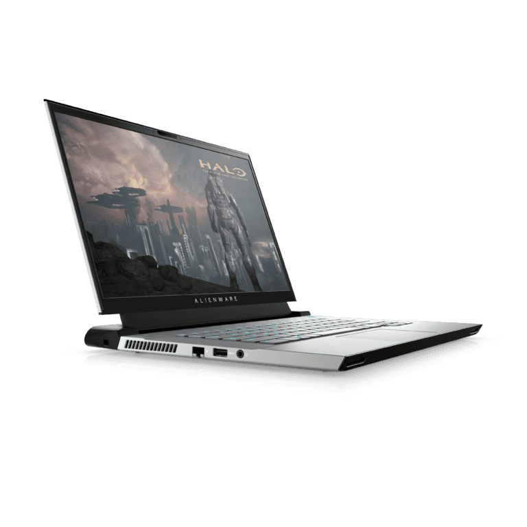 MKAU Gift Guide 2020 134 Alienware m15 R3 in Lunar Light and Halo v3 Left Side https://staging.mkaugaming.com/christmas-gift-guide-2020/