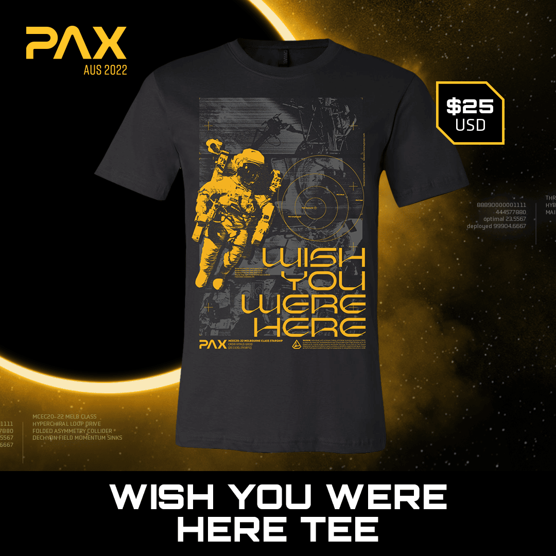 PAX Aus 2022 Merch Is Coming To A Galaxy Near You 2 PAX22 Merch Carousel 1080x1080 WYWH Tee https://staging.mkaugaming.com/pax-aus-2022-merch-is-coming-to-a-galaxy-near-you/