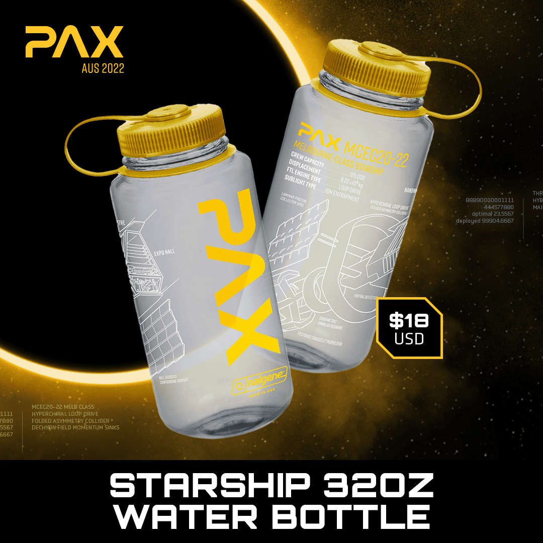 PAX Aus 2022 Merch Is Coming To A Galaxy Near You 3 PAX22 Merch Carousel 1080x1080 Water Bottle https://staging.mkaugaming.com/pax-aus-2022-merch-is-coming-to-a-galaxy-near-you/