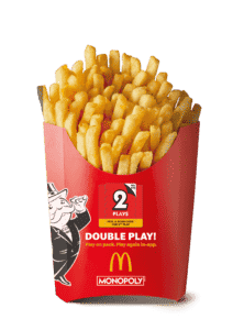 Game On! The Monopoly Game At Macca’s Has Returned 4 Fries Standing Large High Monopoly 2023 SMP 1 https://staging.mkaugaming.com/game-on-the-monopoly-game-at-maccas-has-returned/
