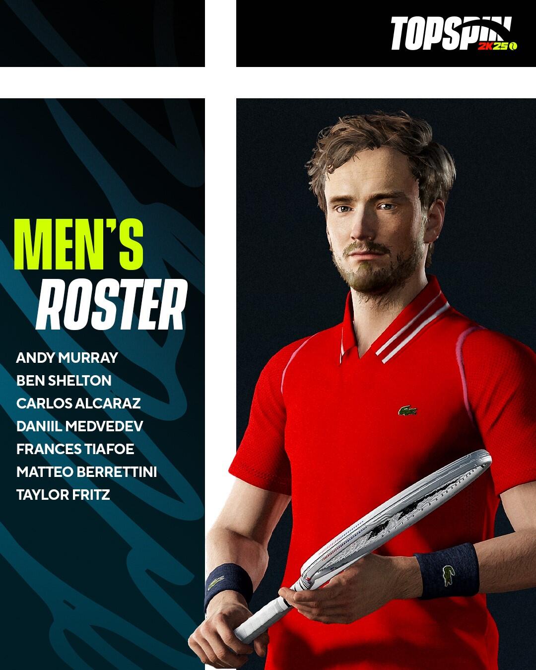 TopSpin 2K25 Roster Revealed Bridging Past, Present and Future of Tennis Icons 3 geagaa https://staging.mkaugaming.com/topspin-2k25-roster-revealed-bridging-past-present-and-future-of-tennis-icons/