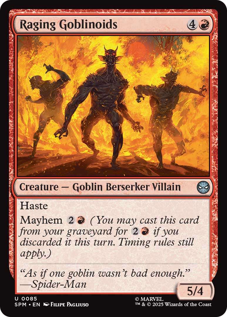 Magic: The Gathering - Marvel’s Spider-Man Debuts at PAX West 8 Raging Goblinoids EN HRR https://staging.mkaugaming.com/magic-the-gathering-marvels-spider-man-debuts-at-pax-west/