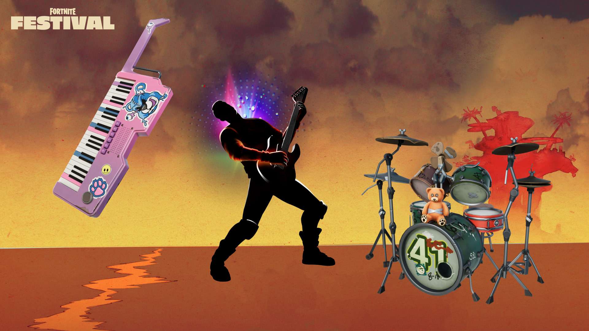 Gorillaz Enters a Whole New Universe As Icons Of Fortnite Festival Season 10 3 fortnite grzzly keys keytar brite show aura and junkit drums https://staging.mkaugaming.com/gorillaz-enters-a-whole-new-universe-as-icons-of-fortnite-festival-season-10/
