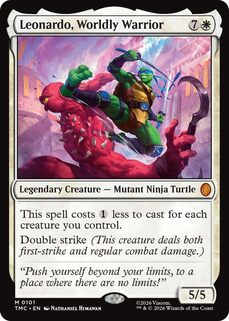 Magic: The Gathering Teenage Mutant Ninja Turtles Unveiled at New York Comic Con 6 Leonardo Worldly Warrior EN HRR https://staging.mkaugaming.com/magic-the-gathering-teenage-mutant-ninja-turtles-unveiled-at-new-york-comic-con/