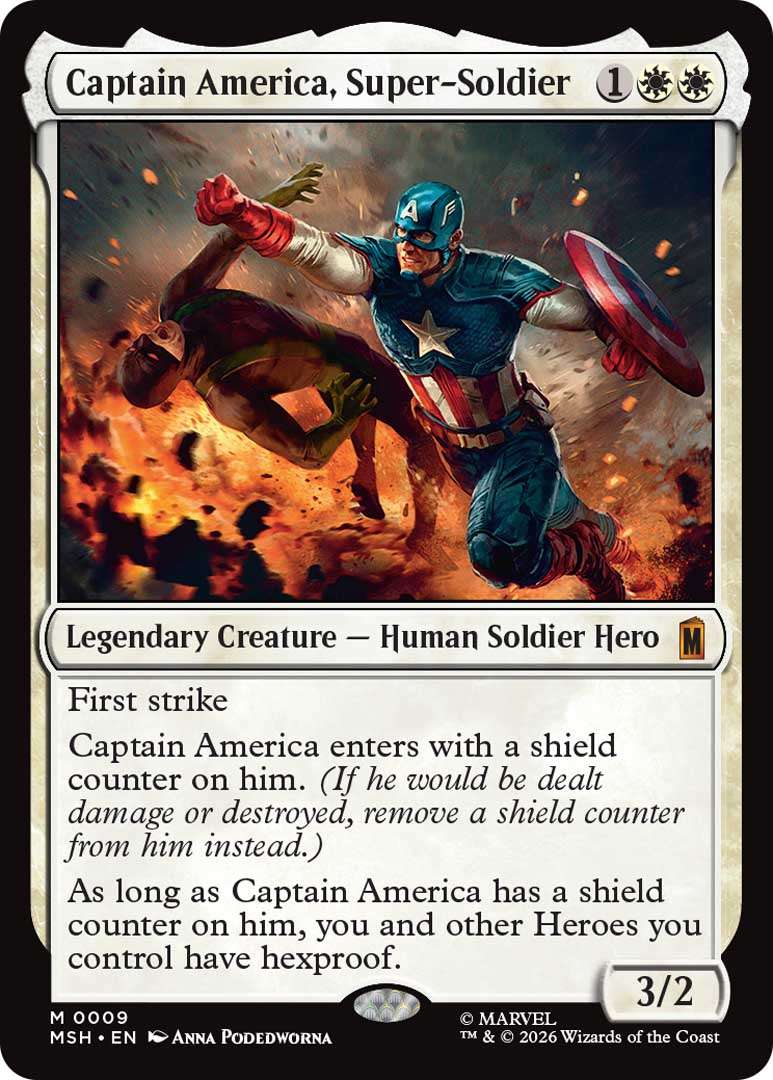 Wizards Of The Coast Gives Early Peek At Magic: The Gathering | Marvel Super Heroes Set 2 Captain America Super Soldier EN HRR https://staging.mkaugaming.com/wizards-of-the-coast-gives-early-peek-at-magic-the-gathering-marvel-super-heroes-set/
