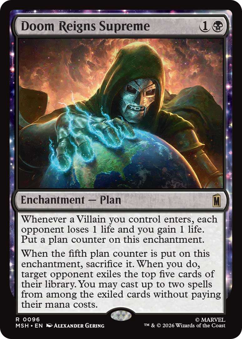 Wizards Of The Coast Gives Early Peek At Magic: The Gathering | Marvel Super Heroes Set 4 Doom Reigns Supreme EN HRR https://staging.mkaugaming.com/wizards-of-the-coast-gives-early-peek-at-magic-the-gathering-marvel-super-heroes-set/