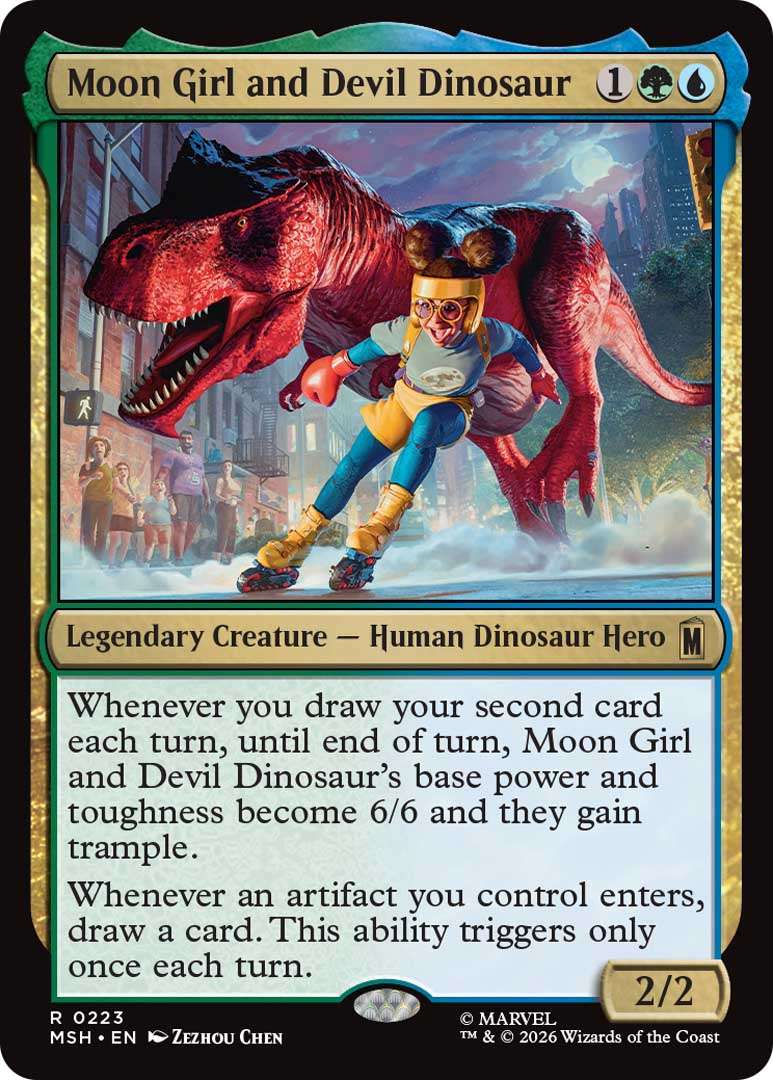 Wizards Of The Coast Gives Early Peek At Magic: The Gathering | Marvel Super Heroes Set 5 Moon Girl and Devil Dinosaur EN HRR https://staging.mkaugaming.com/wizards-of-the-coast-gives-early-peek-at-magic-the-gathering-marvel-super-heroes-set/