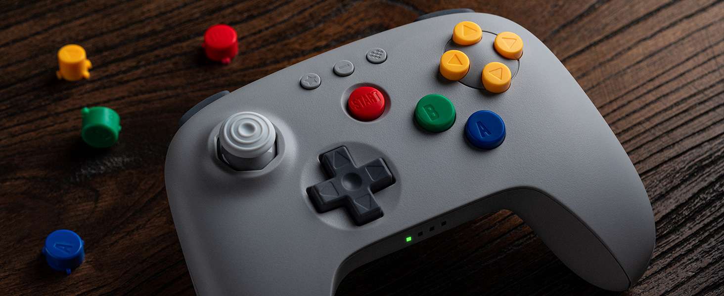 8BitDo 64 Bluetooth Controller (Hardware) - Review 7 8BitDo 64 Bluetooth Controller Lifestyle V2 2 https://staging.mkaugaming.com/all-review-list/8bitdo-64-bluetooth-controller-hardware-review/