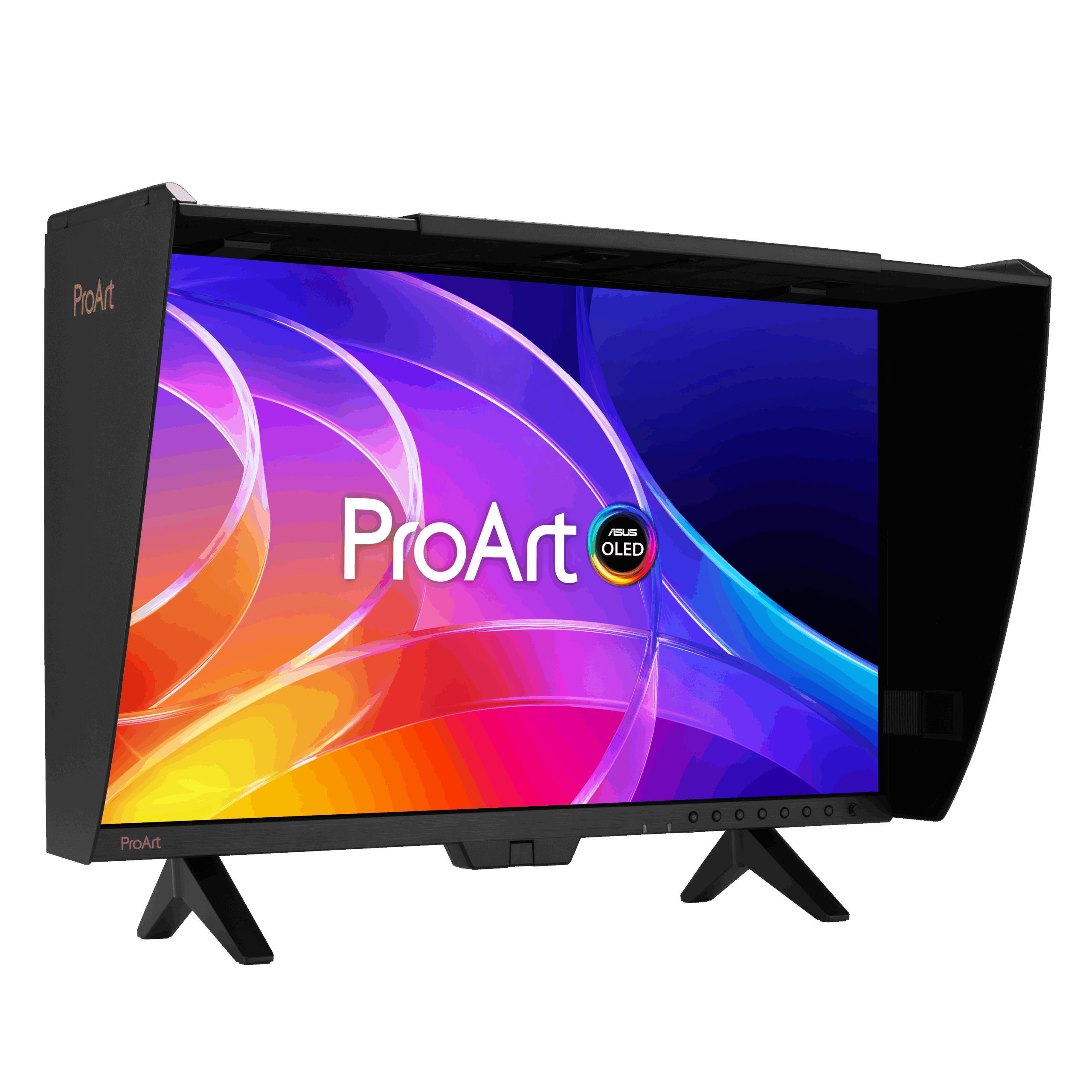 ASUS Announces ProArt Display OLED PA27USD and PA32USD 1 ProArt Display OLED PA27USD front view to the left with mini stand and hood scaled https://staging.mkaugaming.com/asus-announces-proart-display-oled-pa27usd-and-pa32usd/