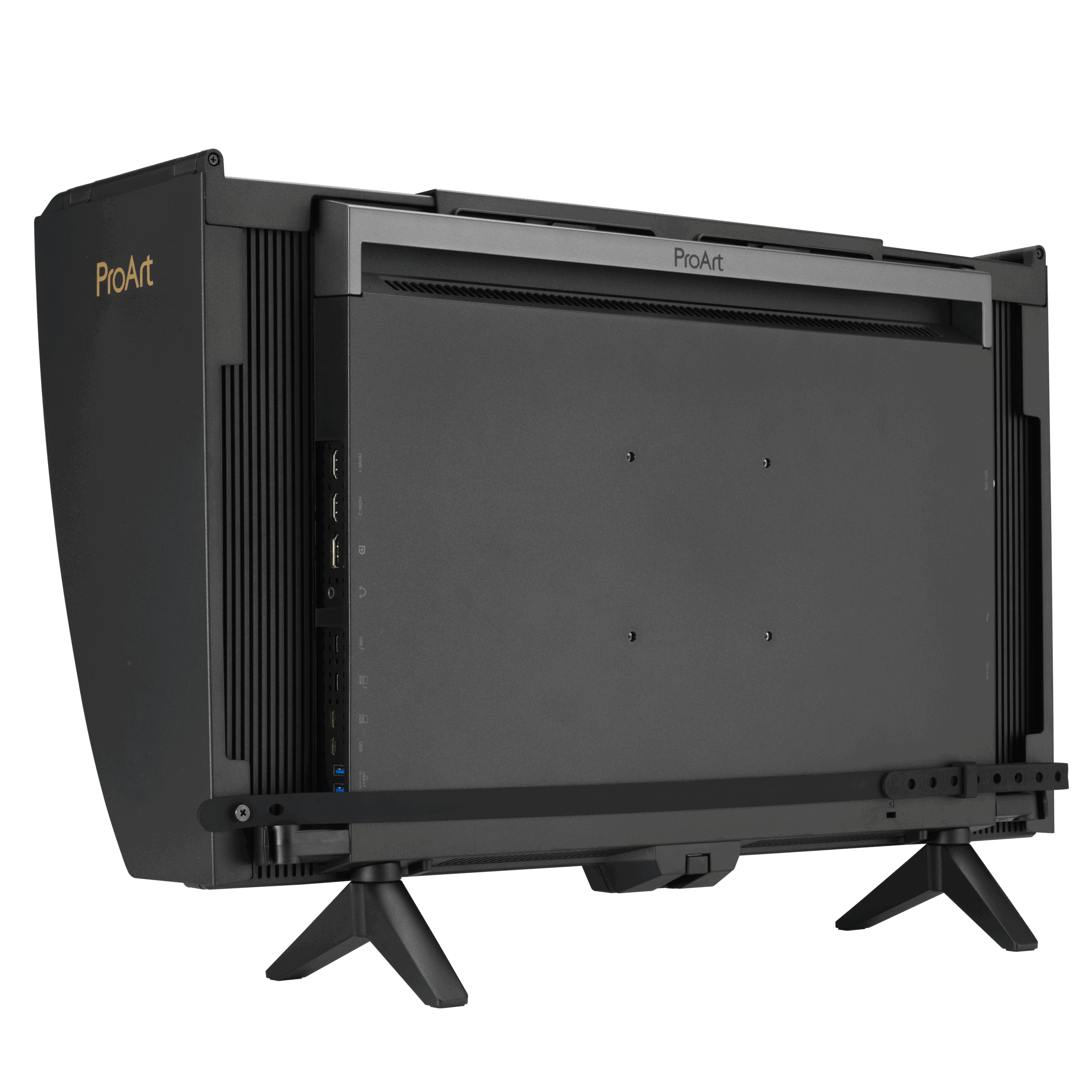 ASUS Announces ProArt Display OLED PA27USD and PA32USD 2 ProArt Display OLED PA27USD rear view to the left with hood and mini stand scaled https://staging.mkaugaming.com/asus-announces-proart-display-oled-pa27usd-and-pa32usd/