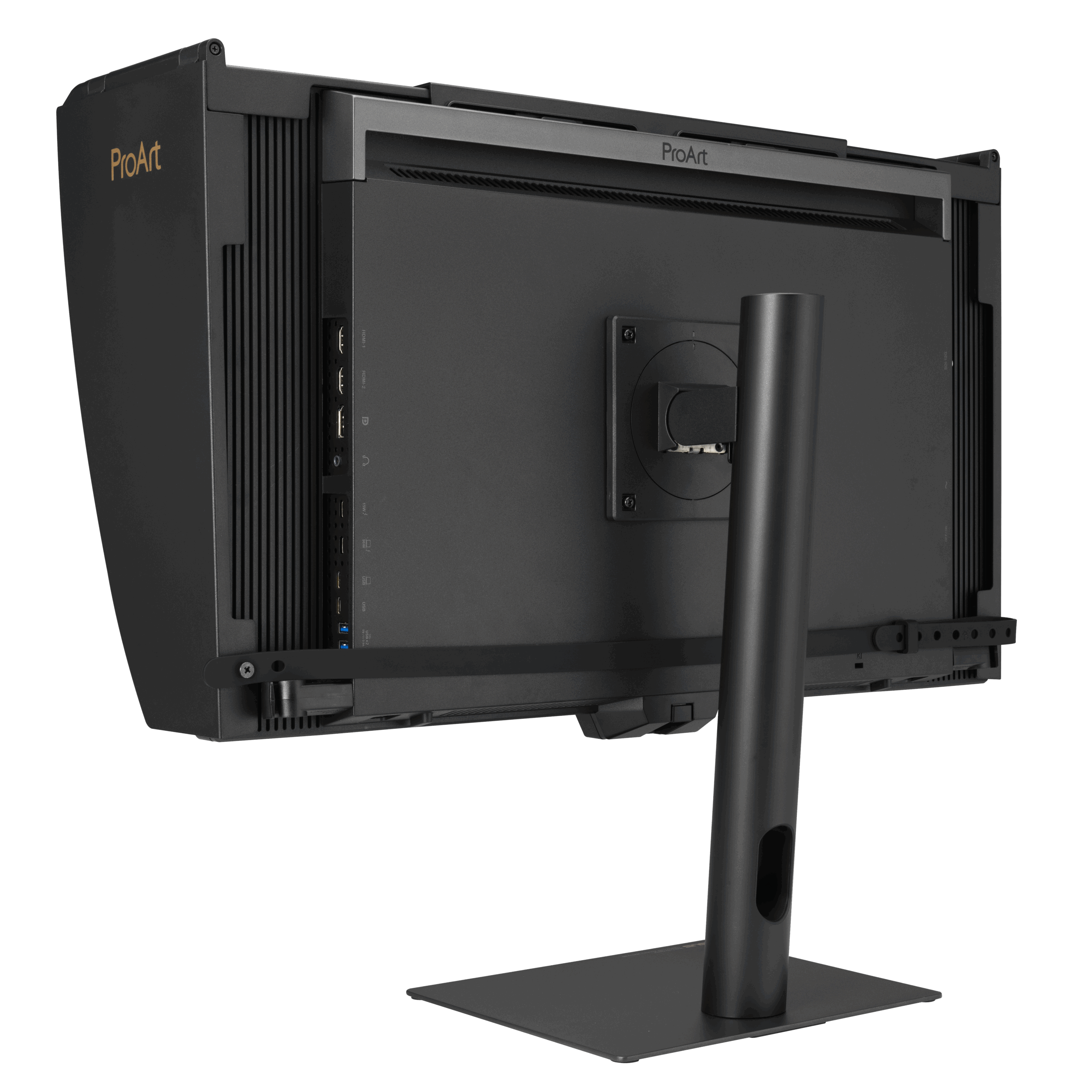 ASUS Announces ProArt Display OLED PA27USD and PA32USD 5 ProArt Display OLED PA27USD rear view to the left with hood scaled https://staging.mkaugaming.com/asus-announces-proart-display-oled-pa27usd-and-pa32usd/